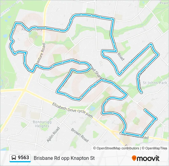 9563 Route: Schedules, Stops & Maps - Brisbane Rd opp Knapton St (Updated)