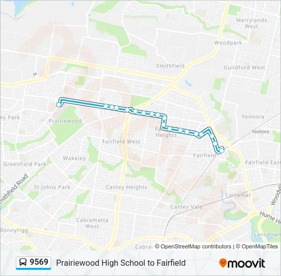 9569 Bus Line Map