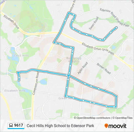 9617 Route: Schedules, Stops & Maps - Boomerang Rd after Weeroona Rd ...