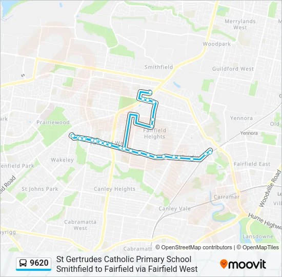 9620 Bus Line Map