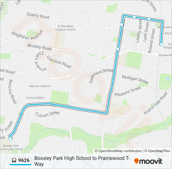 9626 Bus Line Map