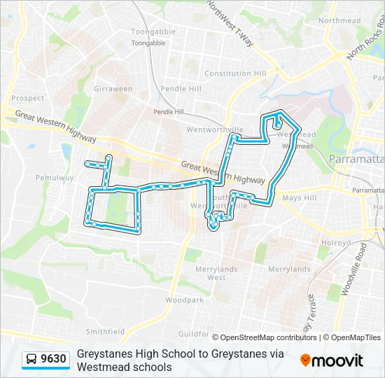 9630 Bus Line Map