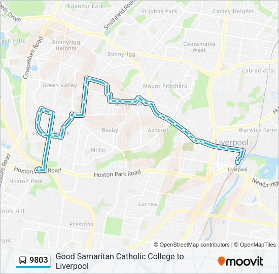 9803 Bus Line Map