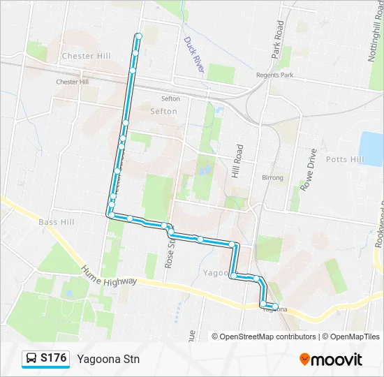 S176 Route: Schedules, Stops & Maps - Yagoona Stn (Updated)