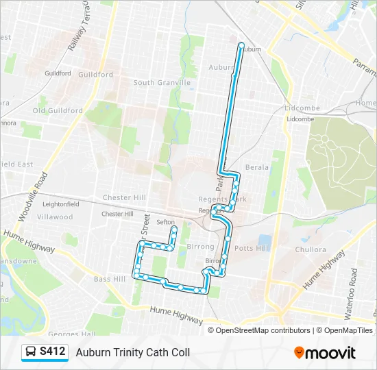 S412 Route: Schedules, Stops & Maps - Auburn Trinity Cath Coll (Updated)