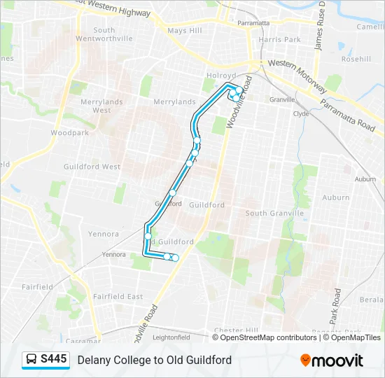 S445 Bus Line Map
