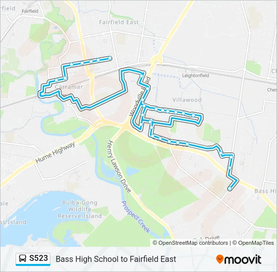 S523 Bus Line Map