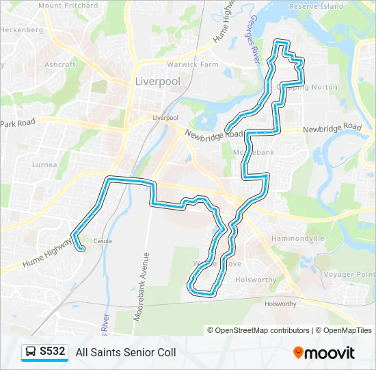 S532 Bus Line Map