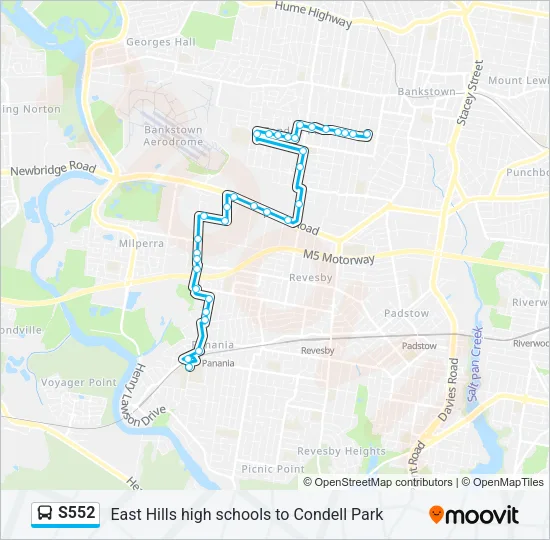 S552 Bus Line Map
