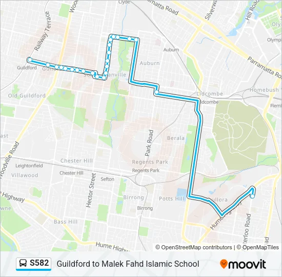 S582 Bus Line Map