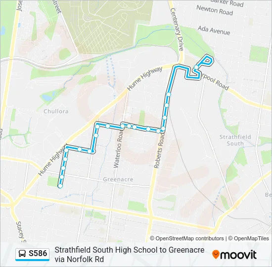 S586 Bus Line Map