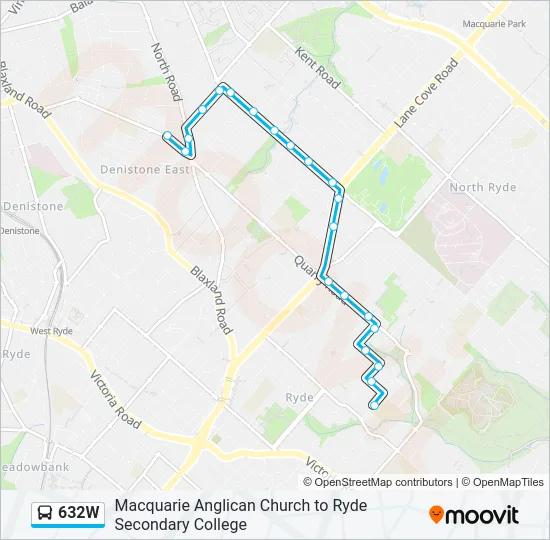 632W Bus Line Map