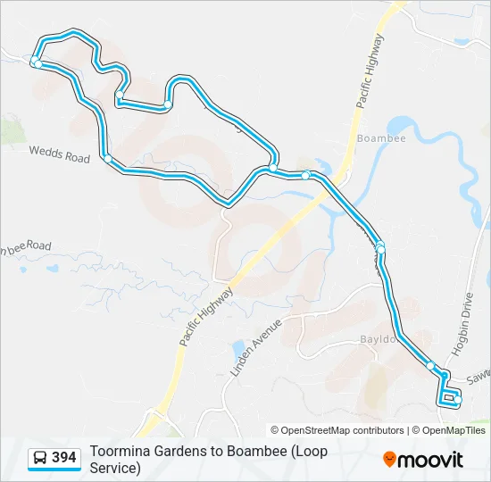 394 Bus Line Map