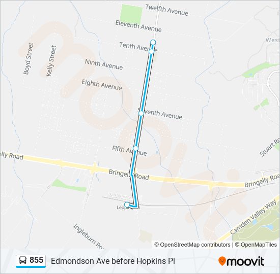 855 bus Line Map