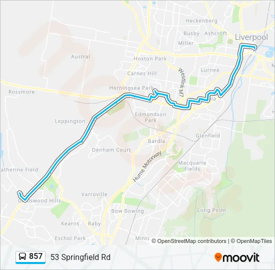 857 Bus Line Map