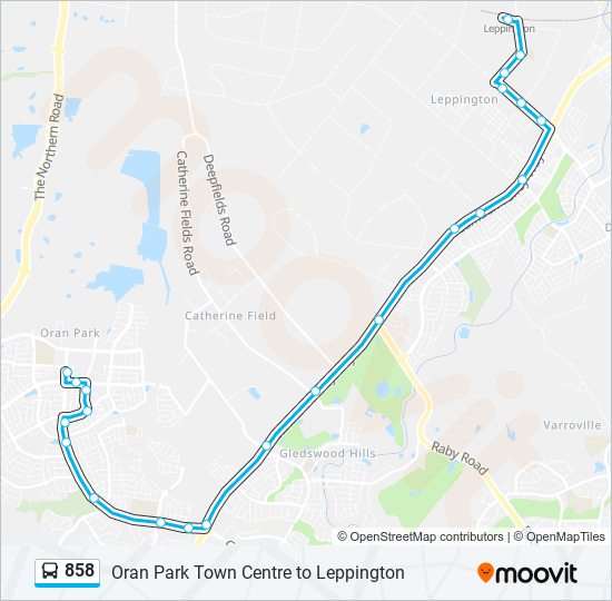 Mapa de 858 de autobús