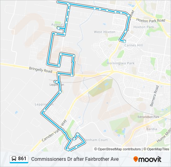 861 bus Line Map