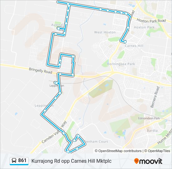 861 bus Line Map