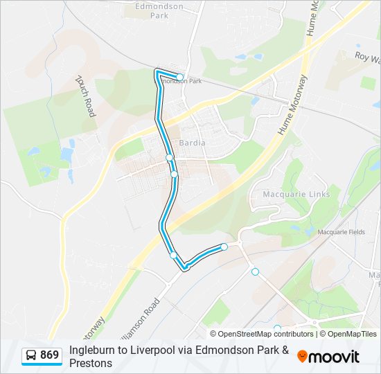 869 bus Line Map