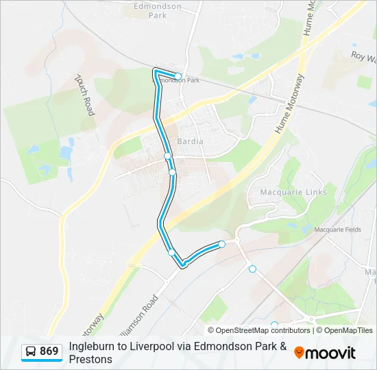 869 Bus Line Map