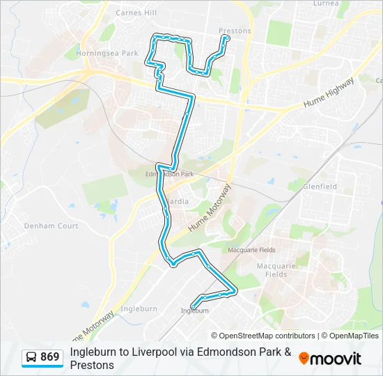 869 Bus Line Map