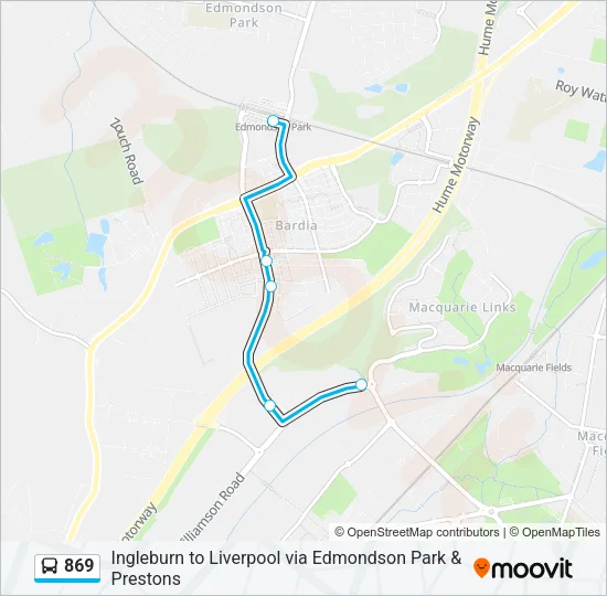 869 Bus Line Map
