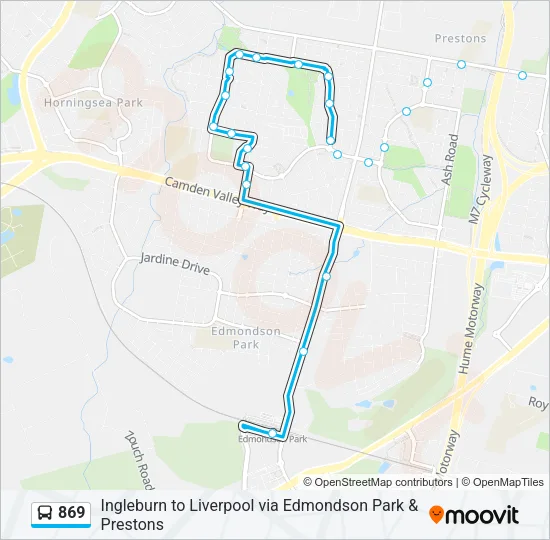 869 Bus Line Map