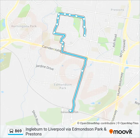869 Bus Line Map