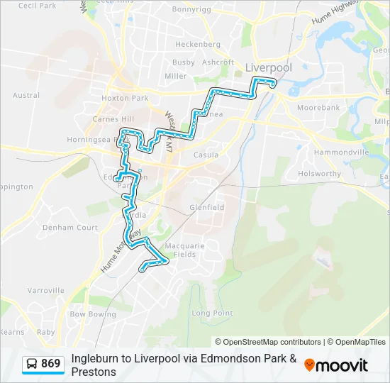869 Bus Line Map