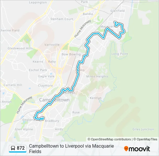 872 Bus Line Map