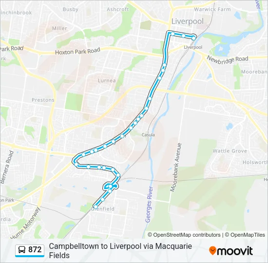 872 Bus Line Map