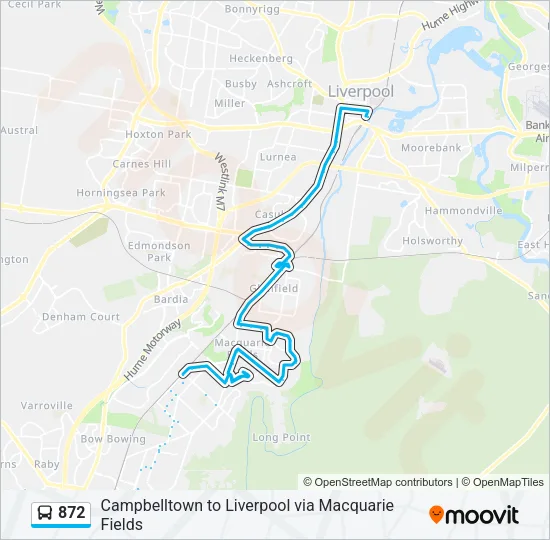 872 Bus Line Map