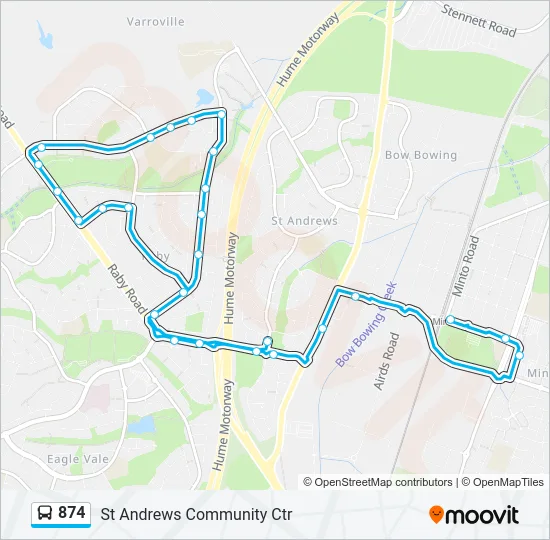 874 Bus Line Map