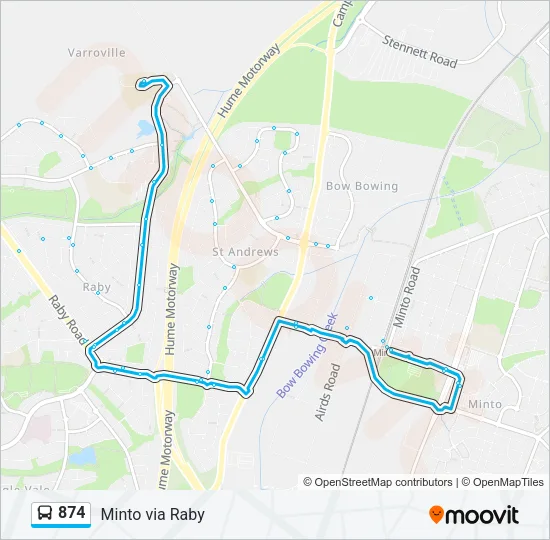 874 Bus Line Map