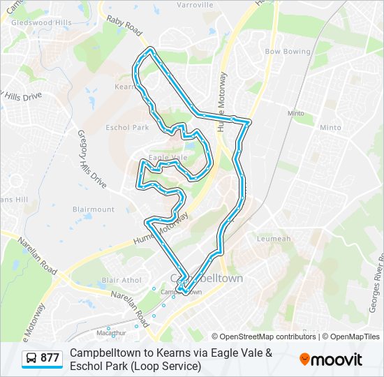 877 bus Line Map