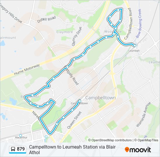 879 bus Line Map