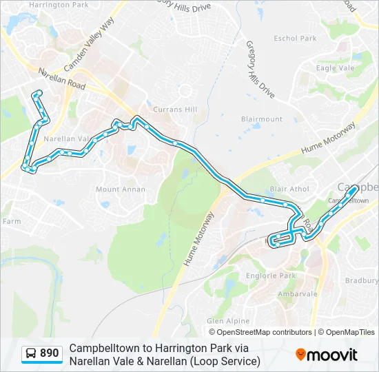 890 Bus Line Map