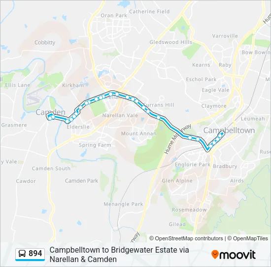 894 Bus Line Map
