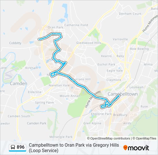 Mapa de 896 de autobús