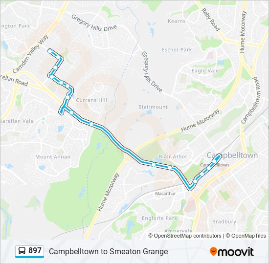 897 bus Line Map