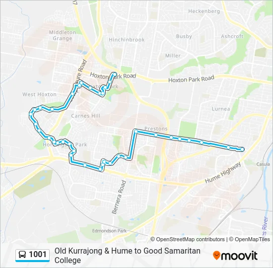 1001 Route: Schedules, Stops & Maps - Good Samaritan Coll (Updated)