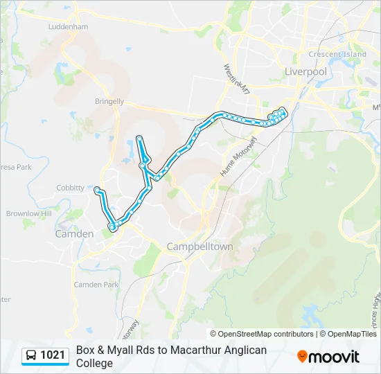 1021 Bus Line Map