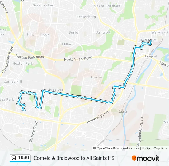 1030 Bus Line Map