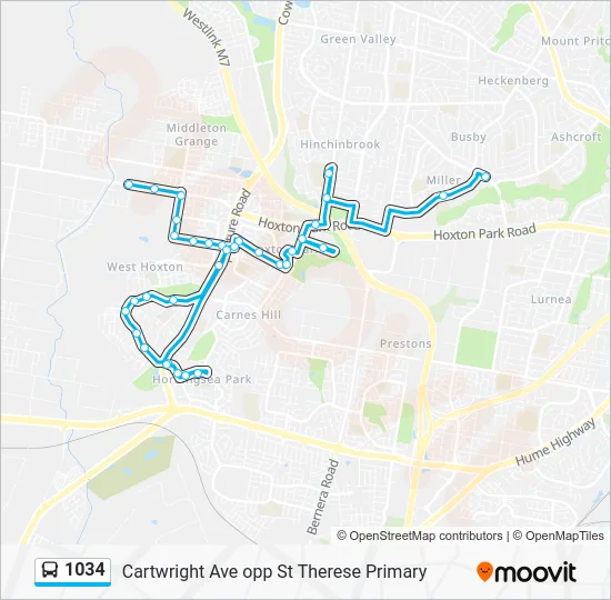 1034 Route: Schedules, Stops & Maps - Cartwright Ave opp St Therese ...