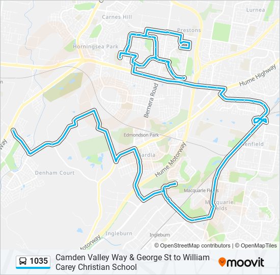 1035 bus Line Map