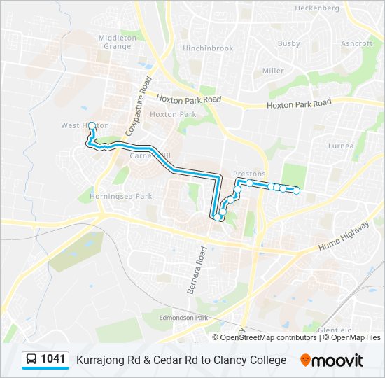 1041 bus Line Map