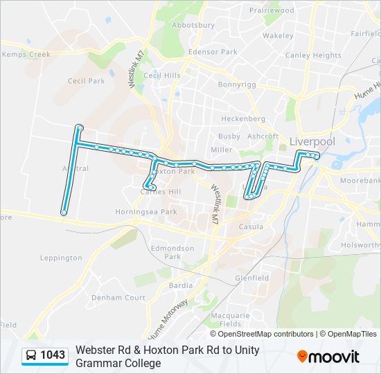 1043 bus Line Map