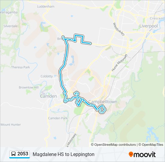 Mapa de 2053 de autobús