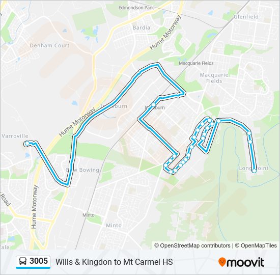 Mapa de 3005 de autobús