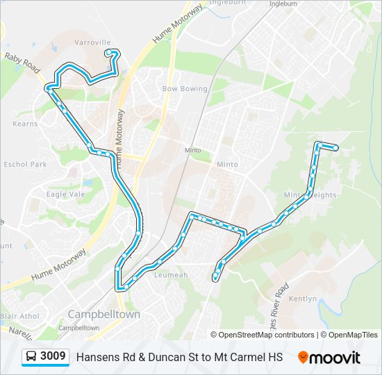 3009 Route: Schedules, Stops & Maps - Mount Carmel HS (Updated)